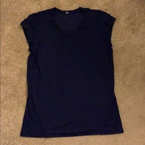 Navy lululemon cap sleeve tee shirt